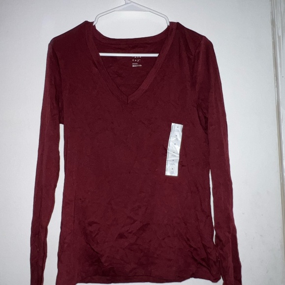 a new day Women's Long Sleeve V-Neck Top - Deep Red - Picture 4 of 6
